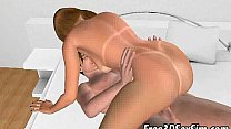 Yummy 3D cartoon blonde babe riding a hard cock